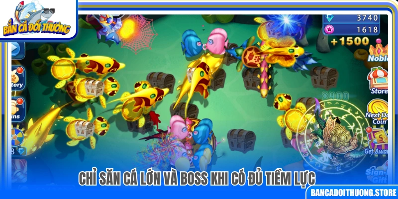 Chỉ nhắm cá lớn và Boss khi đủ nguồn lực